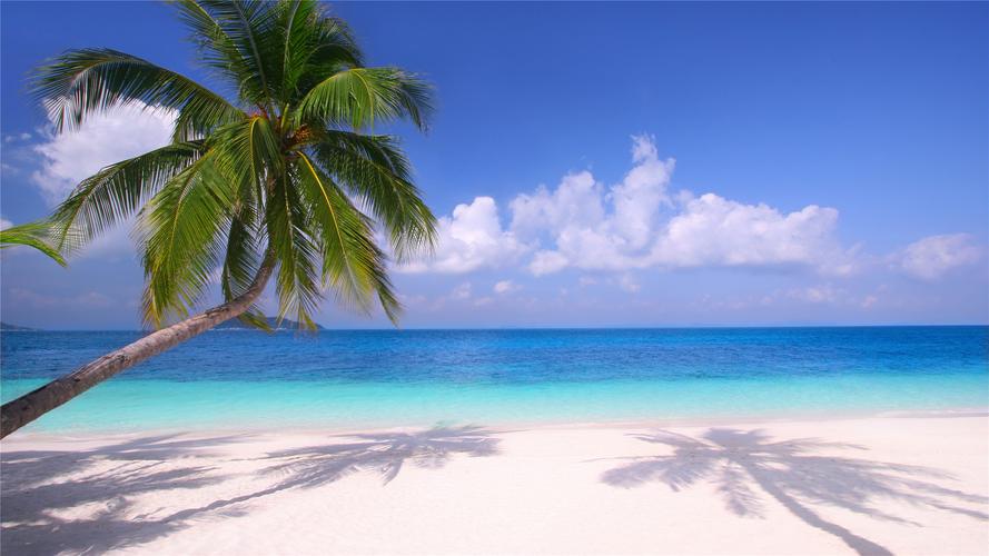 海边沙滩风景高清电脑桌面壁纸图片