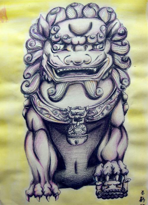 门前大石狮
