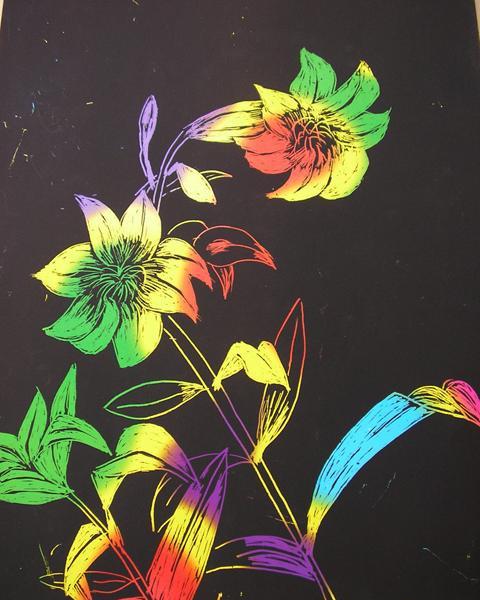 16k炫彩刮画纸单张独立包装送竹签 幼儿艺术手工创作diy绘画涂色