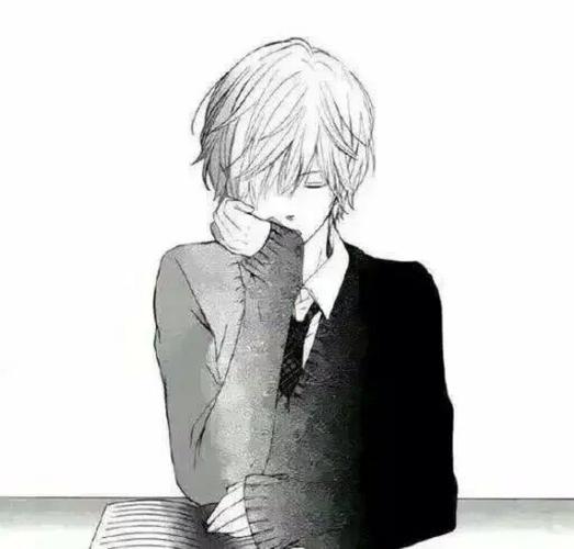 头像百科# 男头 少年 黑白 jk 漫画
