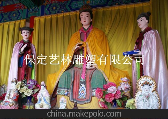 碧霞元君神像 树脂彩绘妈祖像泰山奶奶 眼光奶奶玻璃钢雕塑图片_1