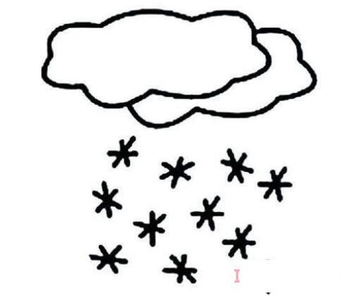 大地下雪的简笔画