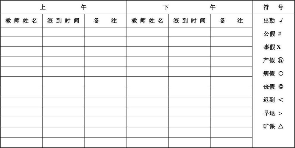 合锻希望小学教师签到簿