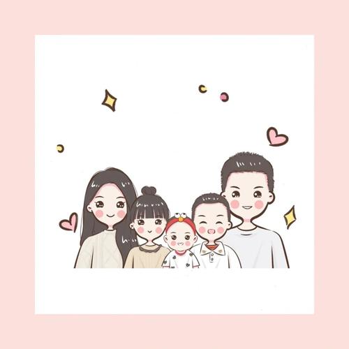 简笔画头像 | 幸福的一家五口_简笔画_头像_全家福_昆明攻略_幸福一家