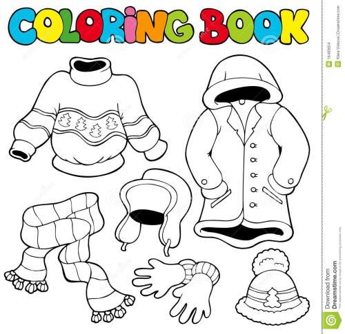 冬天儿童穿衣简笔画