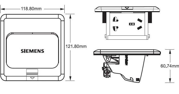 西门子地插西门子全铜地插防水地插五孔地板地面插座5tg01300nc1