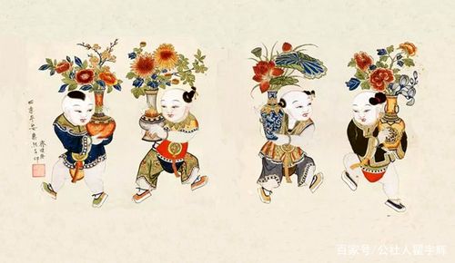 《四季平安》,天津杨柳青清代老年画,中国美术馆藏.