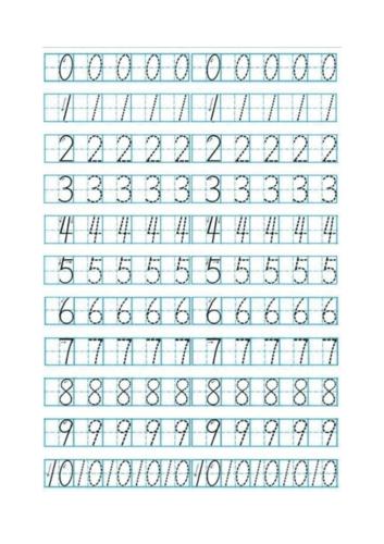 幼儿园数字书写练习a4模板