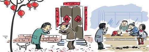 过年串门的简笔画