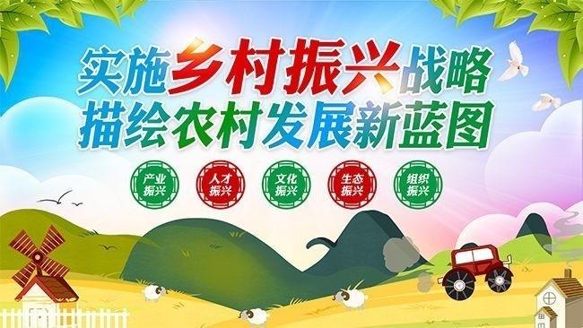 小清新实施乡村振兴战略海报