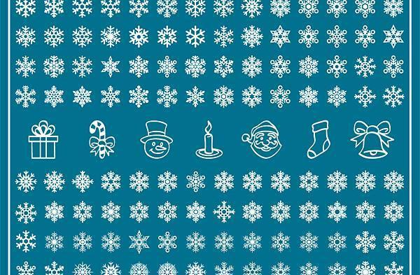 卡通雪花图案矢量素材