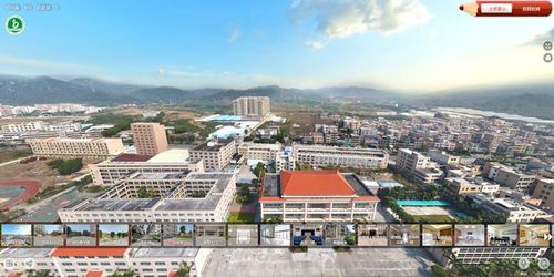 金堡中学全景展示 绿色生态校园赏心悦目