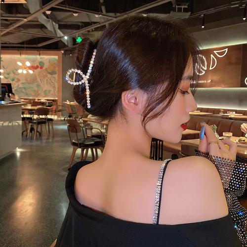 抓夹发夹女后脑勺夏季高档头饰大号金属发卡网红夹子日系头顶发饰唯美