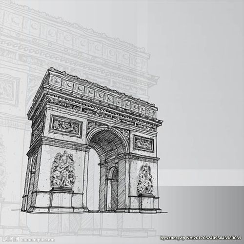 手绘凯旋门图片