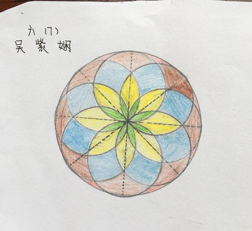 襄阳市第三十四中学六年级数学圆的创意画竞赛