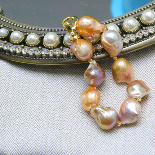 铂月 炫彩巴洛克手链 不规则珍珠手链 欧美风异形巴洛克珍珠手链