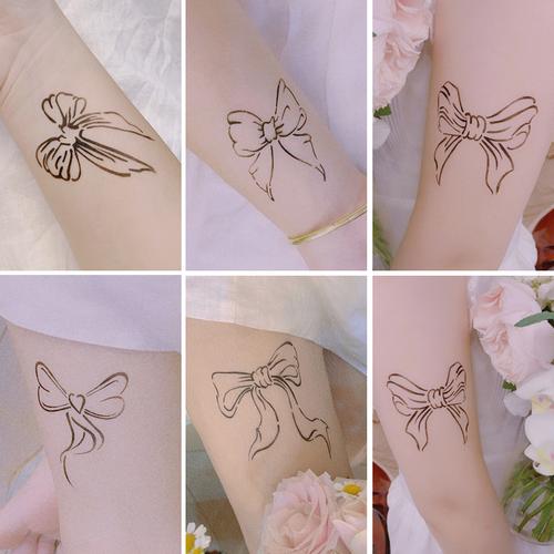 蝴蝶结纹身镂空模板果汁膏纹身海纳膏手腕小臂大腿防水男女可定制
