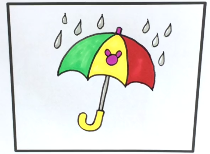 彩色小雨伞简笔画
