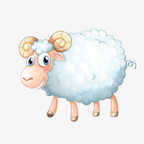 卡通可爱的绵羊动物设计
