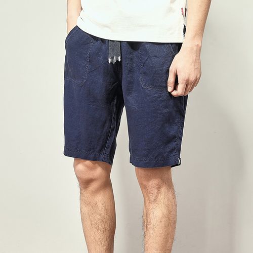亚麻短裤男夏季运动休闲大裤衩外穿薄款棉麻宽松大码男士五分裤子