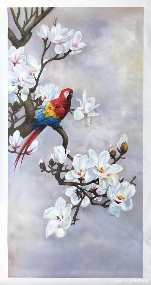 大芬油画迎春玉兰花