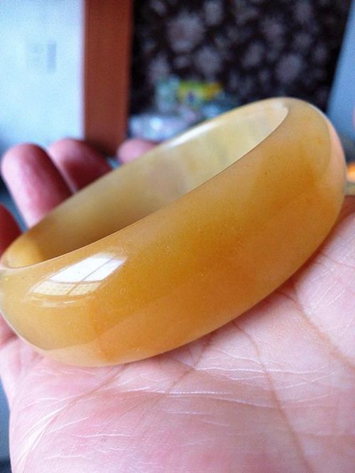 新疆乌尔禾产金丝玉保真宝石光田黄色高端a货手镯包邮