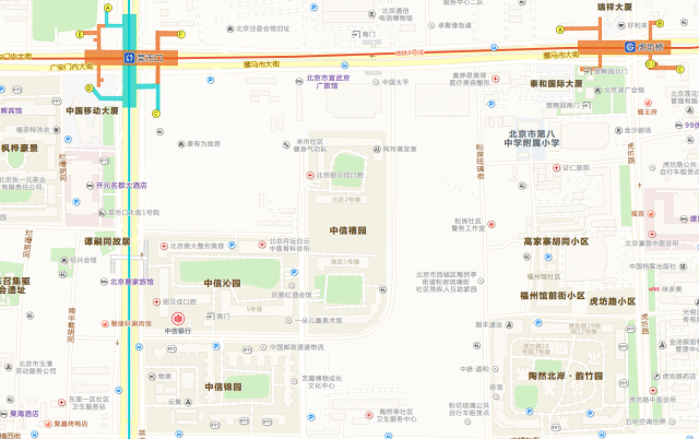 北京市西城区菜市口东南侧的地图