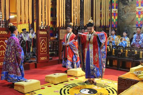 武汉长春观丙申坛全真派道士传戒三清朝科,朝幡(图集)
