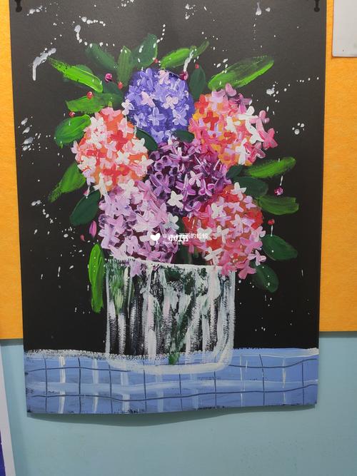 水粉画———绣球花_美术_鹿角美术(中新校区)自由行热门攻略_少儿