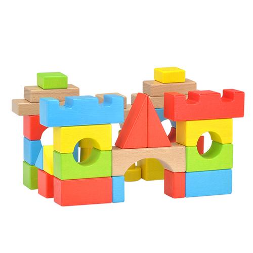 建构/拼插积木 岁婴儿宝宝益智早教木质制 6 4 3 2 粒积木玩具幼儿 37