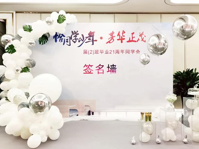 毕业周年庆同学会签名墙气球布置