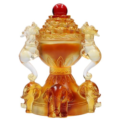 象上拱财古法琉璃摆件开运四象供财大象客厅财运貔貅宝象镇财守财_不