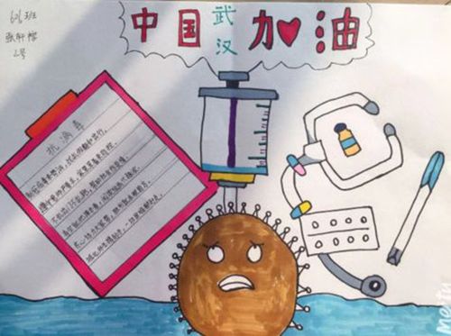 小学一年级抗击病毒手抄报