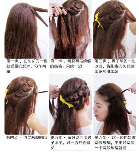 两股辫续编,怎么编?