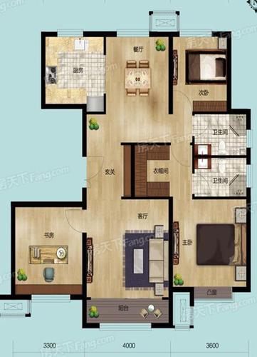 大唐印象中式风格装修户型图 不知道以上的中式风装修效果能入的了你