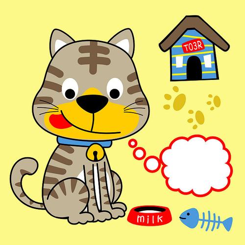 搜图中国提供独家原创小猫咪想吃鱼卡通动漫图 下载,此素材图片已被