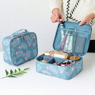 便携隔层化妆包大容量手拿收纳袋韩国简约时尚防水旅行随身洗漱品