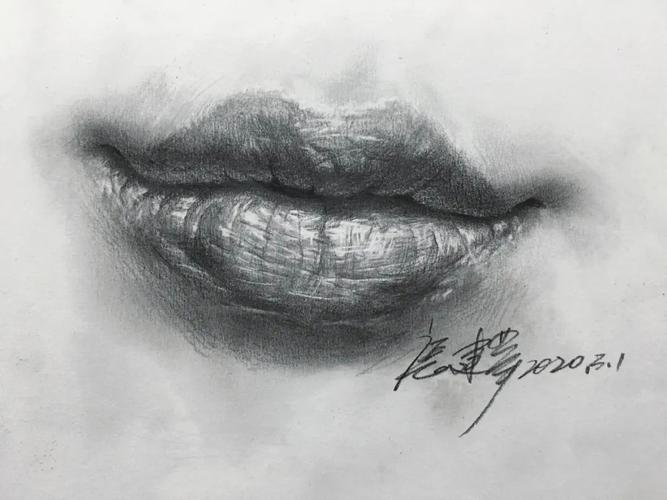 京北画室线上直播课张建举老师素描第13期精彩回顾女青年嘴唇刻画