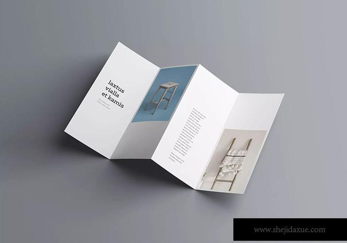 双门折叠宣传册设计效果图样机模板doublegatefoldbrochuremockup