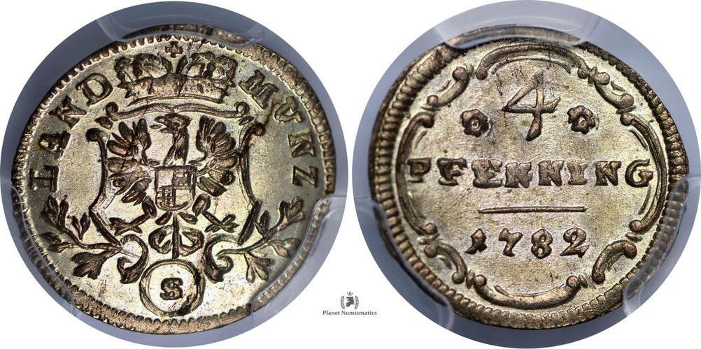 brandenburg4pfening 1782-s germany km#273 pcgsms64