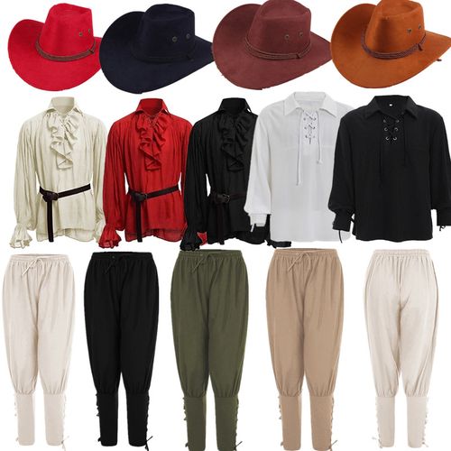 欧洲中世纪服装复古衬衫蒸汽朋克服套装男士制服舞台服英美绅士装