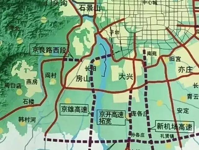 京雄高速公路(北京段)工程起点为五环路,向西跨越永定河进入房山区