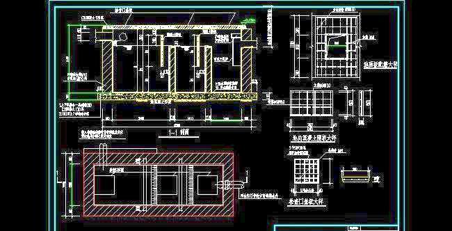 标准三级化粪池施工设计图cad素材免费下载