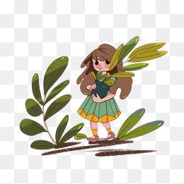 植树节人物植物植树插图