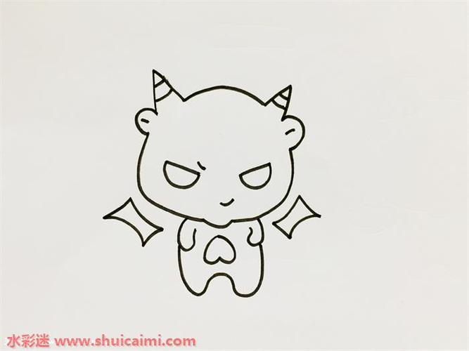 天使与恶魔卡通可爱简笔画图片教程
