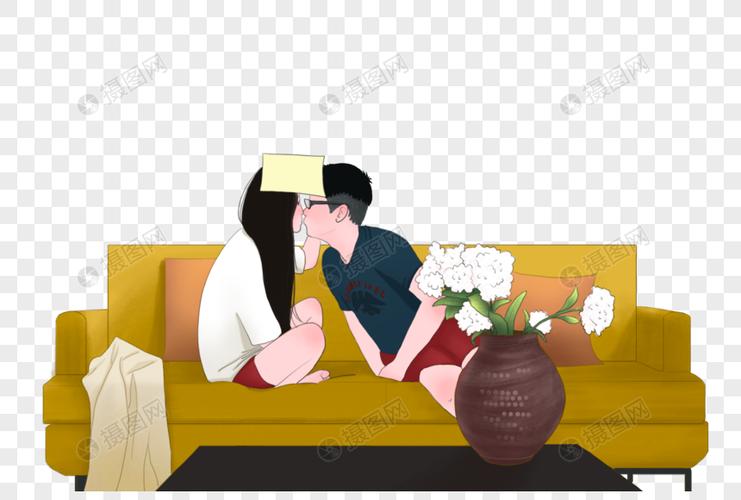 沙发上的情侣