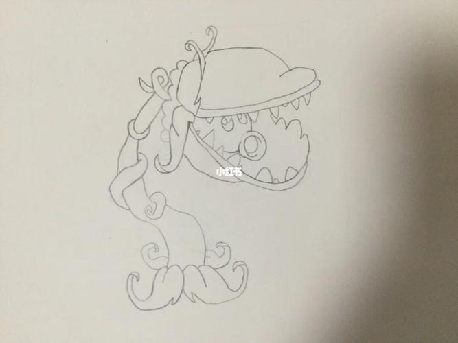 今天画了食人花豌豆_豌豆_简笔画_文化_绘画