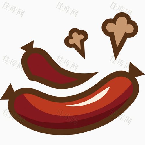 矢量手绘火腿肠素材_卡通手绘_1700*1700px_编号_png