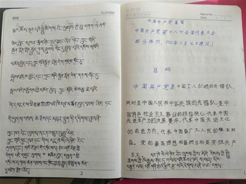手抄党章让子孙永记党的恩情
