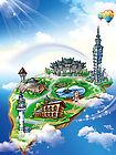 游宝岛台湾地形图